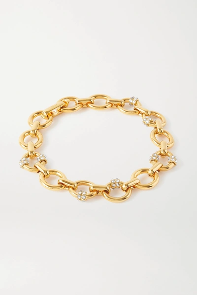 Shop Chloé Egée Gold-tone Crystal Necklace