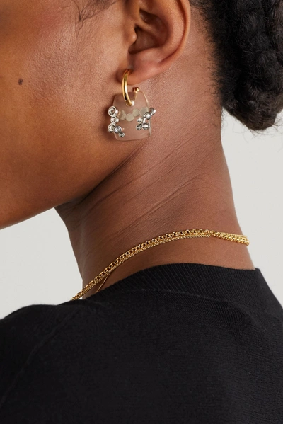 Shop Chloé Gold-tone, Quartz And Crystal Earrings