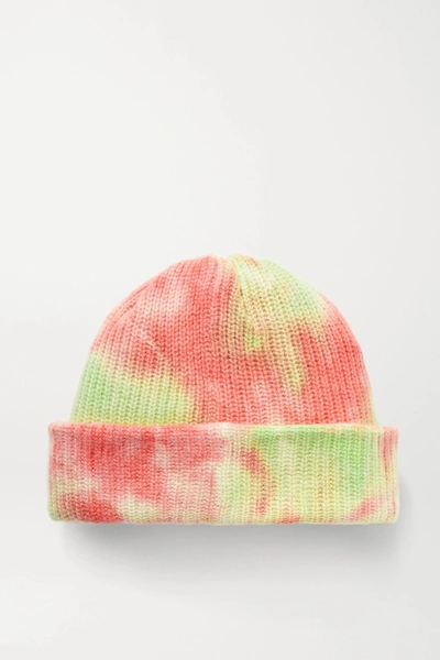 Shop The Elder Statesman Watchman Tie-dyed Ribbed Cashmere Beanie In Pink
