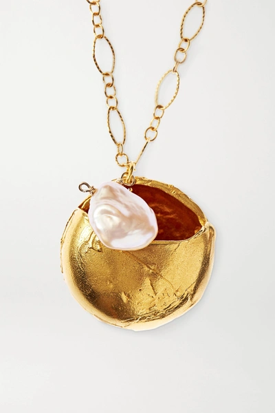 Shop Alighieri Jaja And The Pearl Gold-plated Pearl Necklace