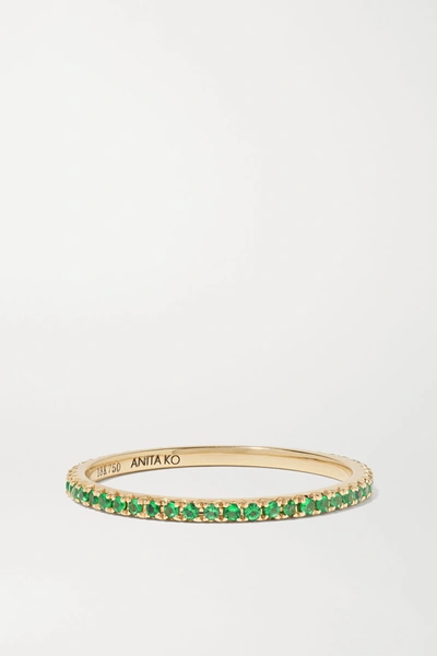 Shop Anita Ko 18-karat Gold Emerald Ring