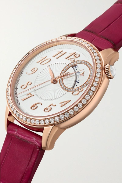 Shop Vacheron Constantin Egérie Automatic 35mm 18-karat Pink Gold And Diamond Watch In Rose Gold