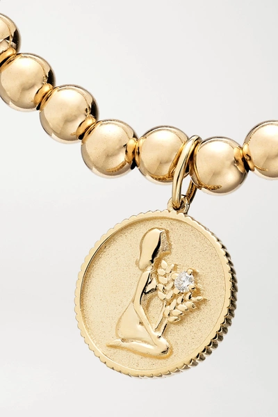 Shop Sydney Evan Virgo 14-karat Gold Diamond Bracelet