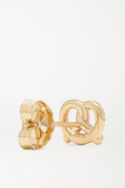 Shop Alison Lou Pretzel 14-karat Gold And Enamel Earring