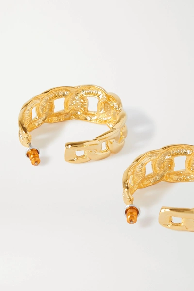 Shop Kenneth Jay Lane Gold-tone Hoop Earrings