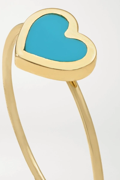 Shop Jennifer Meyer Extra Small Heart 18-karat Gold, Lapis Lazuli And Diamond Ring