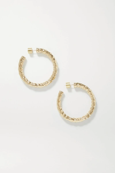 Shop Jennifer Fisher Baby Petite Maeve Gold-plated Hoop Earrings