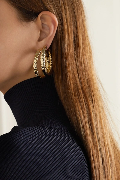 Shop Jennifer Fisher Baby Petite Maeve Gold-plated Hoop Earrings