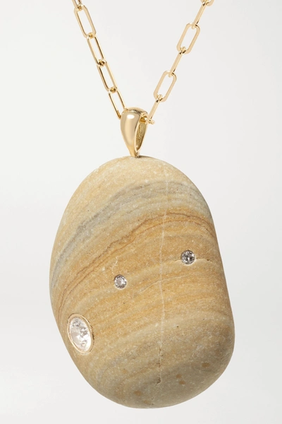 Shop Cvc Stones Gesture 18-karat Gold, Stone And Diamond Necklace