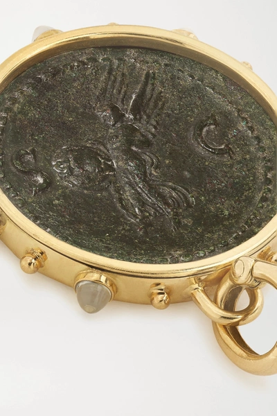 Shop Dubini Nero 18-karat Gold, Bronze And Moonstone Choker
