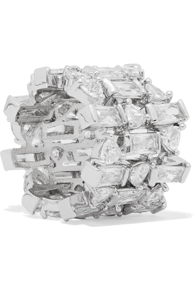 Shop Kenneth Jay Lane Silver-tone Cubic Zirconia Ring