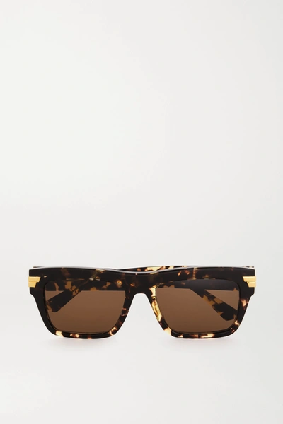 Shop Bottega Veneta Square-frame Tortoiseshell Acetate Sunglasses