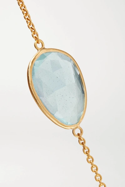 Shop Pippa Small 18-karat Gold Aquamarine Bracelet