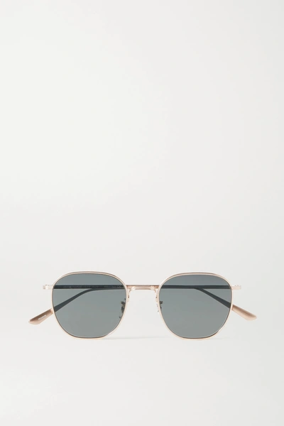 Shop The Row Oliver Peoples Board Meeting 2 Round-frame Gold-tone Sunglasses