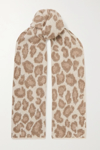 Shop Rag & Bone Leopard-jacquard Alpaca-blend Scarf In Leopard Print