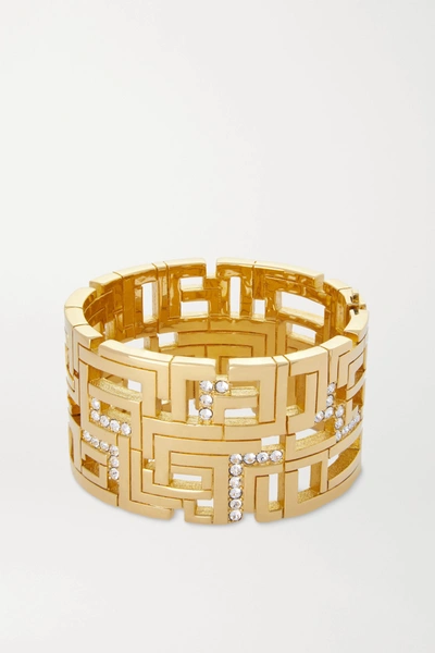 Shop Leda Madera Goldie Gold-plated Swarovski Crystal Cuff