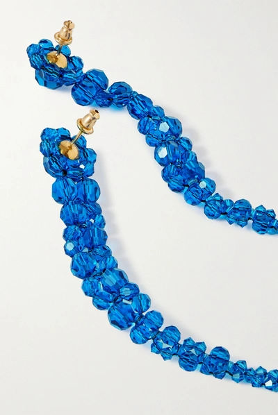 Shop Simone Rocha Drip Crystal Earrings In Blue