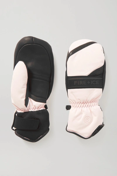 Shop Bogner Fire+ice Palina Shearling-lined Padded Leather And Shell Ski Mittens In Black