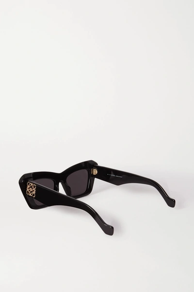 Shop Loewe Oversized Cat-eye Acetate Sunglasses In Black