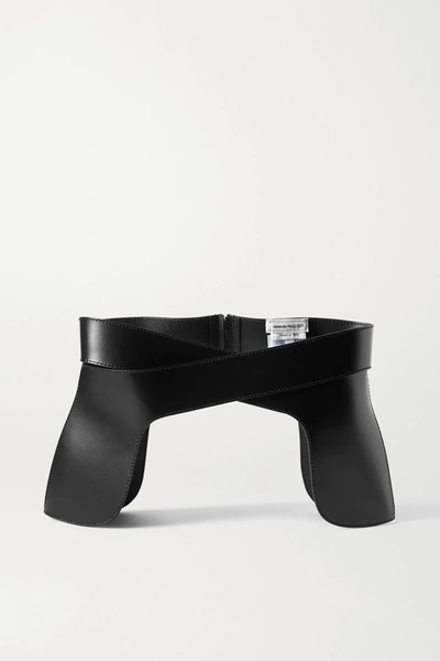 Shop Alexander Mcqueen Leather Corset Belt In Black