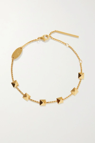 Shop Valentino Garavani Rockstud Gold-tone Bracelet