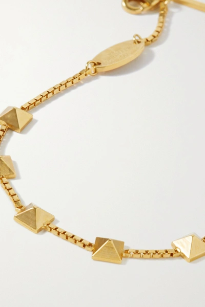 Shop Valentino Garavani Rockstud Gold-tone Bracelet