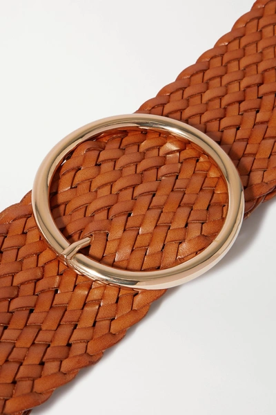 Shop Anderson's Woven Leather Belt In Brown