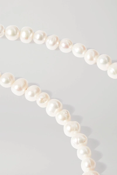 Shop Timeless Pearly Gold-tone, Pearl And Enamel Necklace In White
