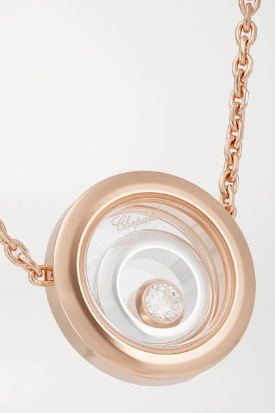 Shop Chopard Happy Spirit 18-karat Rose And White Gold Diamond Necklace In Rose Gold