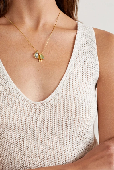 Shop Pippa Small 18-karat Gold Aquamarine Necklace