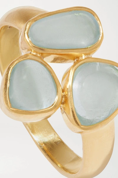 Shop Pippa Small 18-karat Gold Aquamarine Ring
