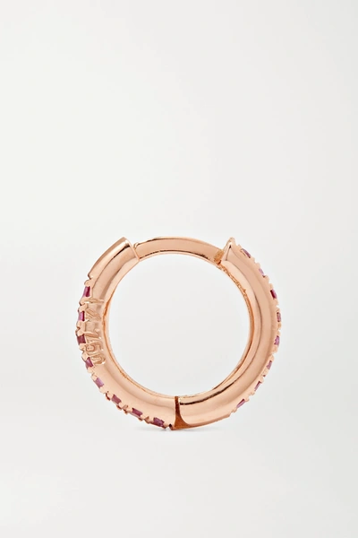 Shop Ileana Makri 18-karat Rose Gold Sapphire Hoop Earrings