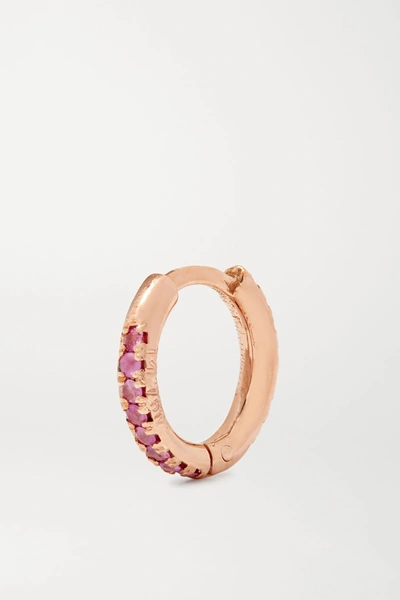 Shop Ileana Makri 18-karat Rose Gold Sapphire Hoop Earrings