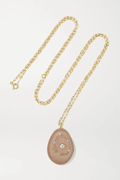 Shop Cvc Stones Rosada 18-karat Gold, Stone And Diamond Necklace