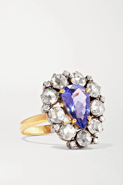 Shop Amrapali 18-karat Gold, Sterling Silver Tanzanite And Diamond Ring