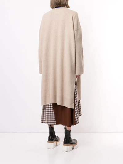 Shop Enföld Oversized Knitted Cardigan In Neutrals