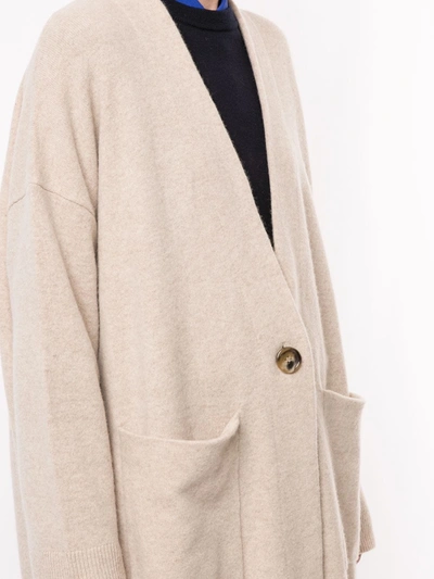 Shop Enföld Oversized Knitted Cardigan In Neutrals