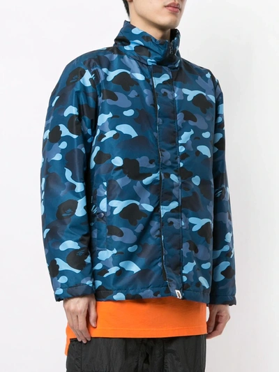 Shop A Bathing Ape Gradation Camouflage-print Jacket In Blue