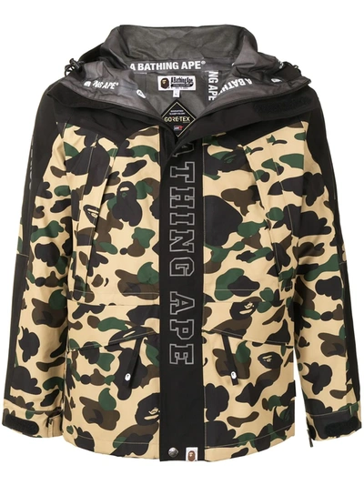 Shop A Bathing Ape 1st Camo-print Hooded Jacket In Brown