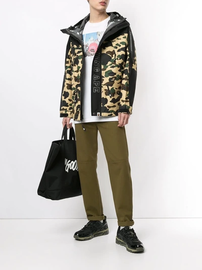 Shop A Bathing Ape 1st Camo-print Hooded Jacket In Brown