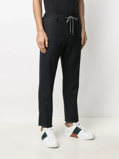 Shop Tommy Hilfiger Pinstripe Straight Trousers In Blue