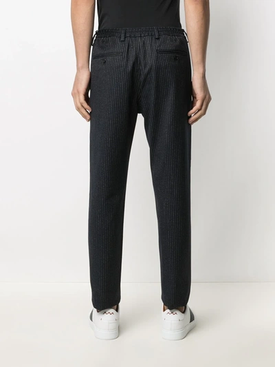 Shop Tommy Hilfiger Pinstripe Straight Trousers In Blue