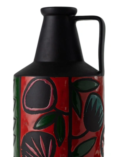 Shop Nuove Forme Flower-glazed Vase In Black