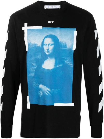 Shop Off-white Mona Lisa Graphic-print Long-sleeve T-shirt In Black