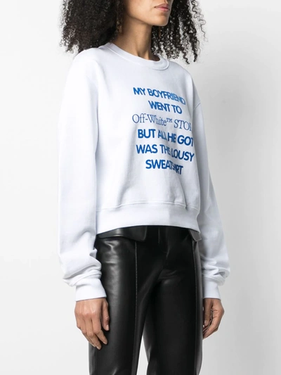 Shop Off-white Slogan-print Sweatshirt In White