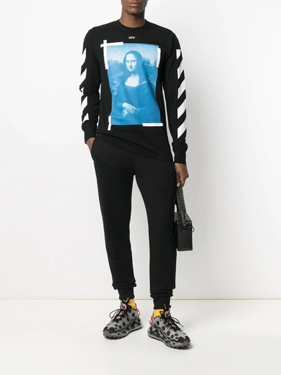 Shop Off-white Mona Lisa Graphic-print Long-sleeve T-shirt In Black