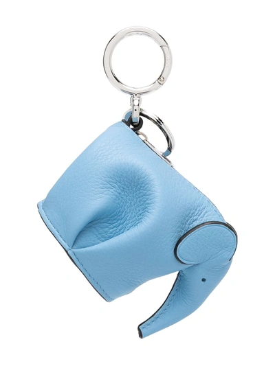 Shop Loewe Elephant-shaped Keyring In Blue