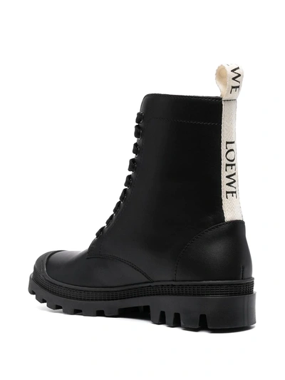 Shop Loewe Lace-up Combat Boots In Black