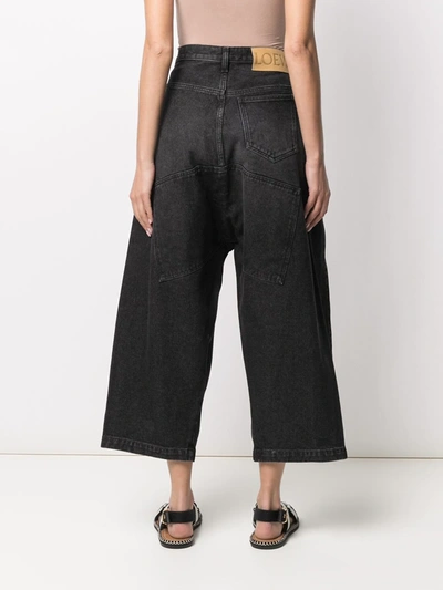Shop Loewe High-waist Wide-leg Jeans In Black