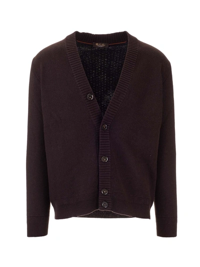 Shop Loro Piana Chesterfield Cardigan In Dark Brown